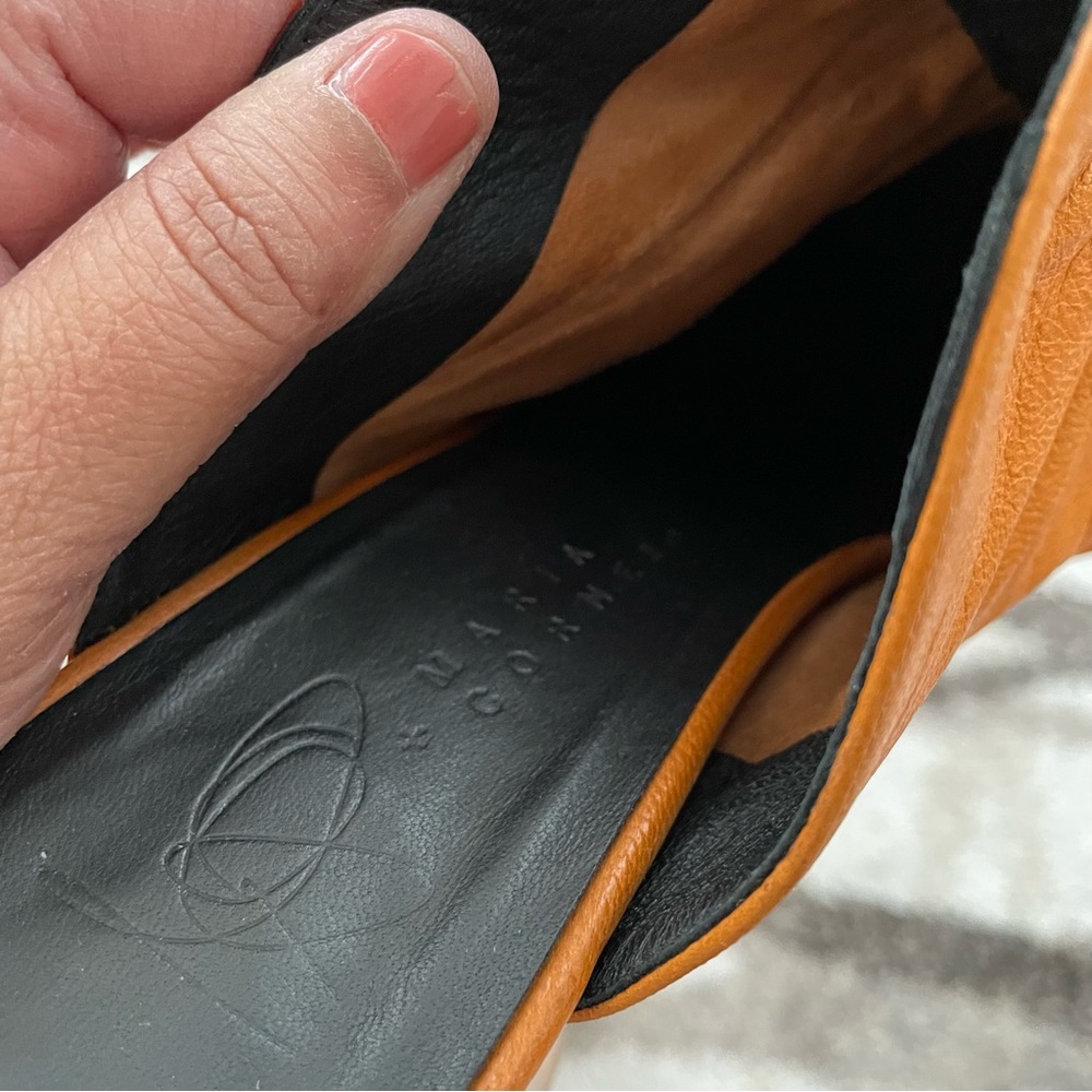 Zero + Maria Cornejo Mustard Block Heel Mules - Picture 3 of 10